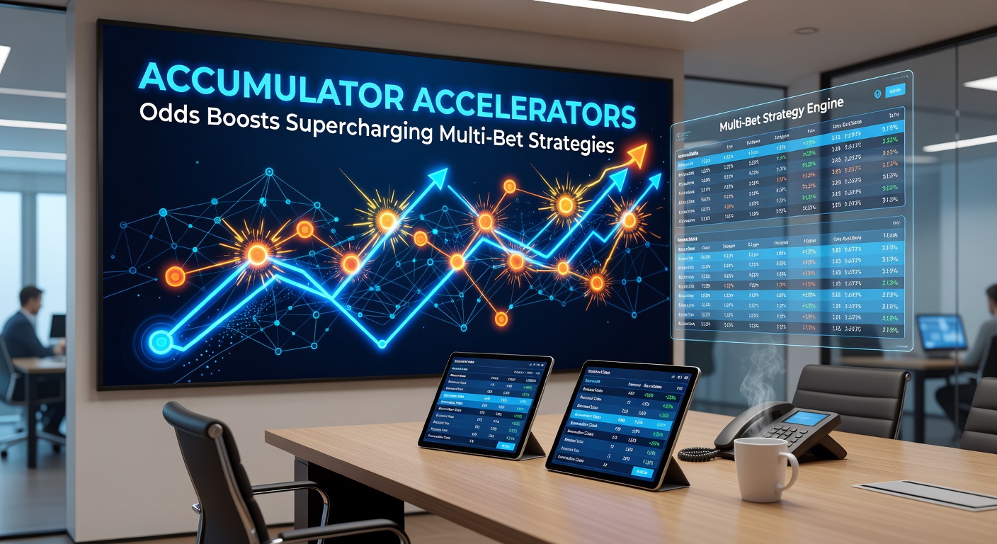 Illustration of an odds boost exploding across a multi-leg accumulator chart, highlighting payout growth