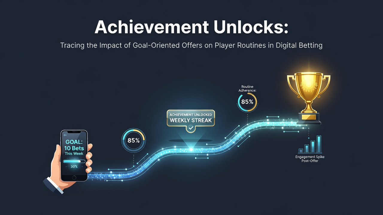 Digital betting interface showing achievement badges and goal progress trackers on a mobile app screen