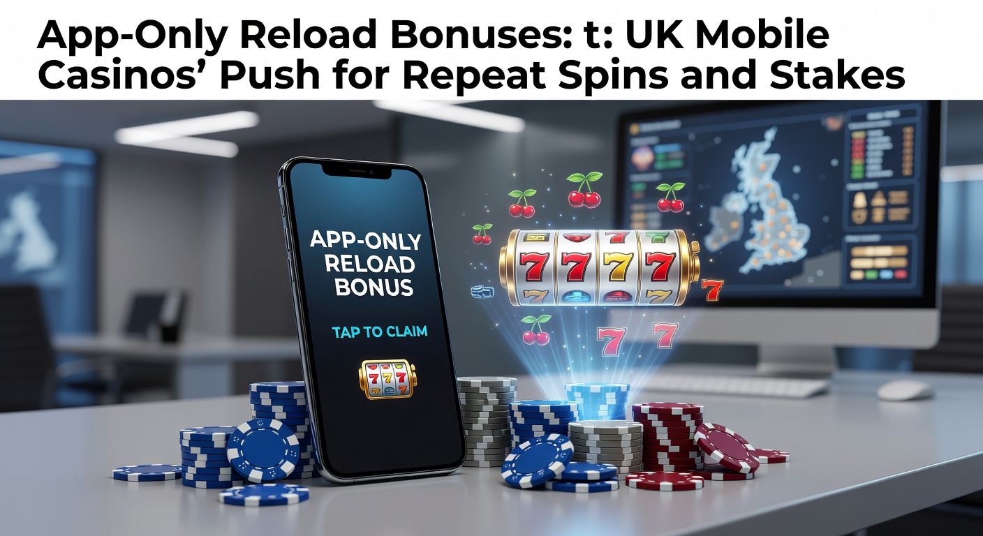 Smartphone displaying a mobile casino app with reload bonus notification popping up on screen