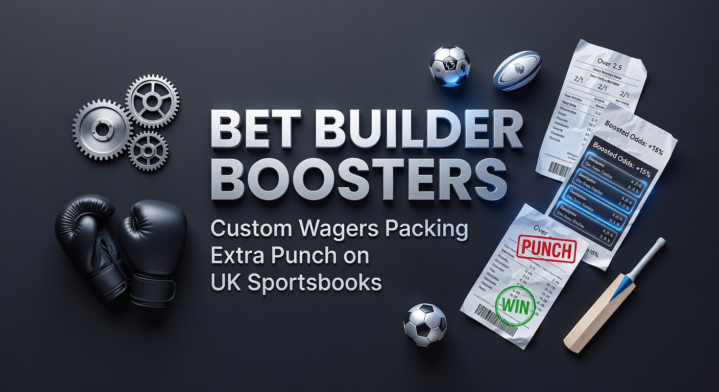 Sportsbook interface displaying multiple bet builder options for a football match, with highlighted booster promotions