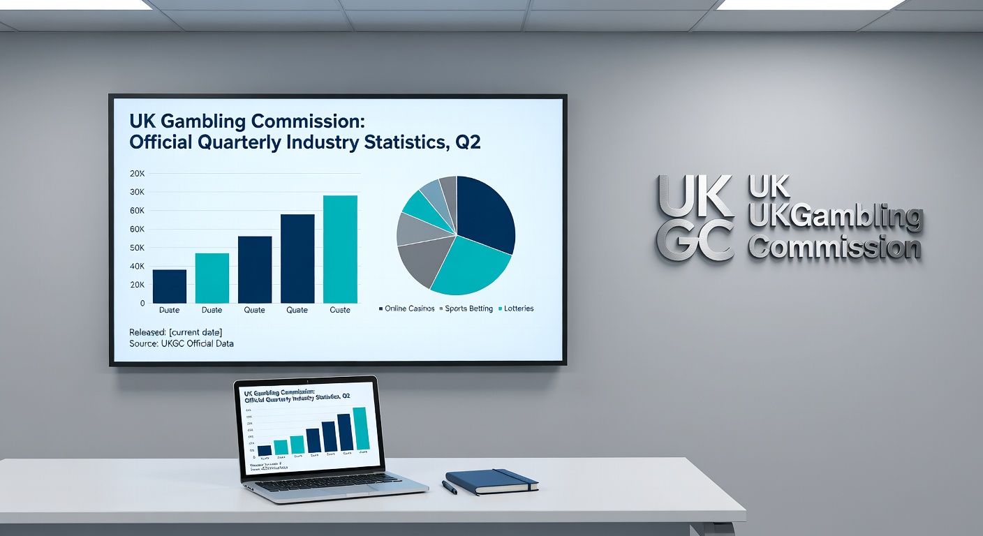 Digital dashboard displaying remote GGY breakdown with pie charts for betting, casino, and bingo in UK Q2 stats