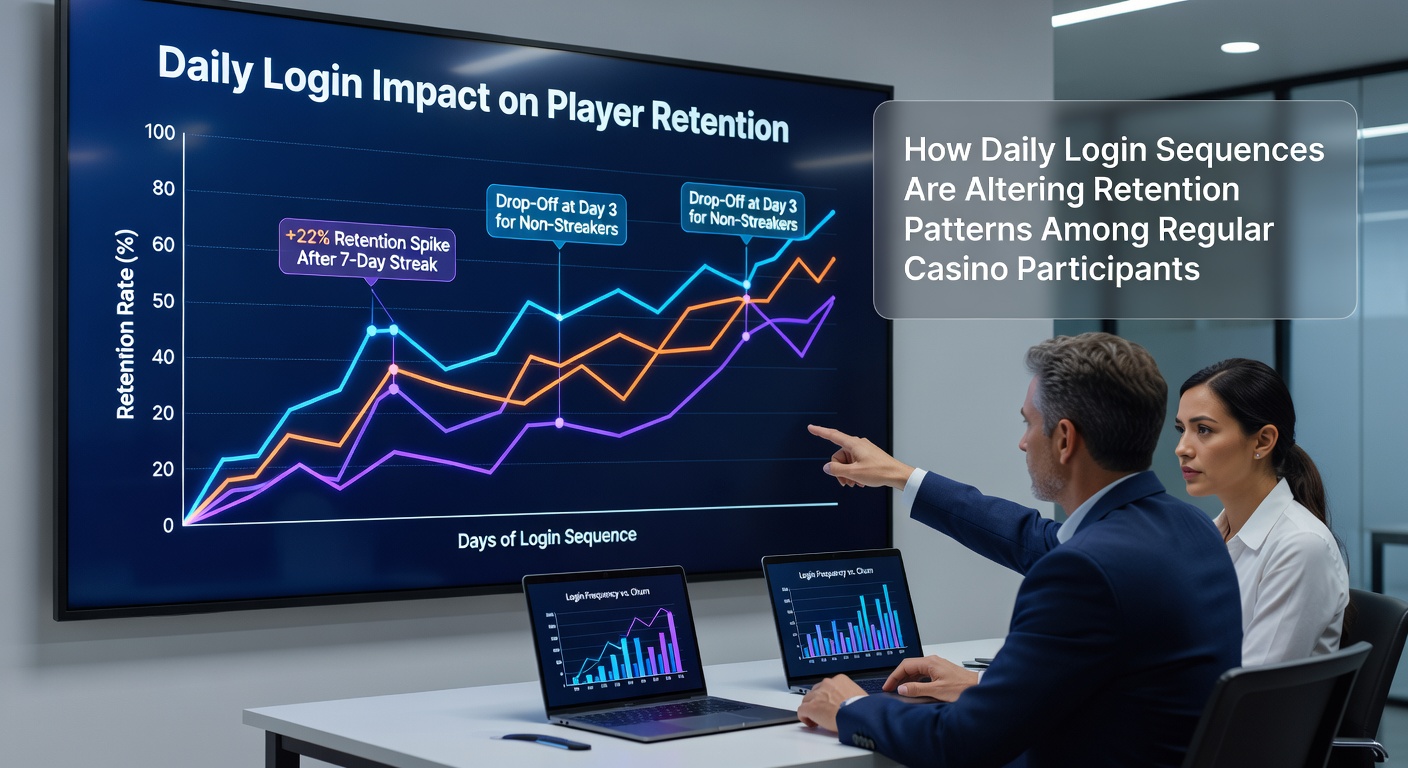 Analytics dashboard displaying retention curves influenced by daily login streak data across casino platforms