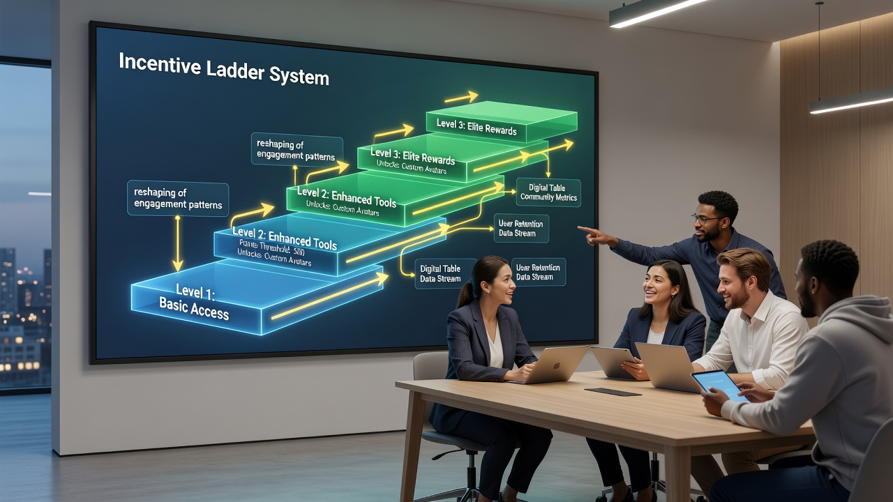 Analytics dashboard displaying engagement metrics and tier progression for digital table game users