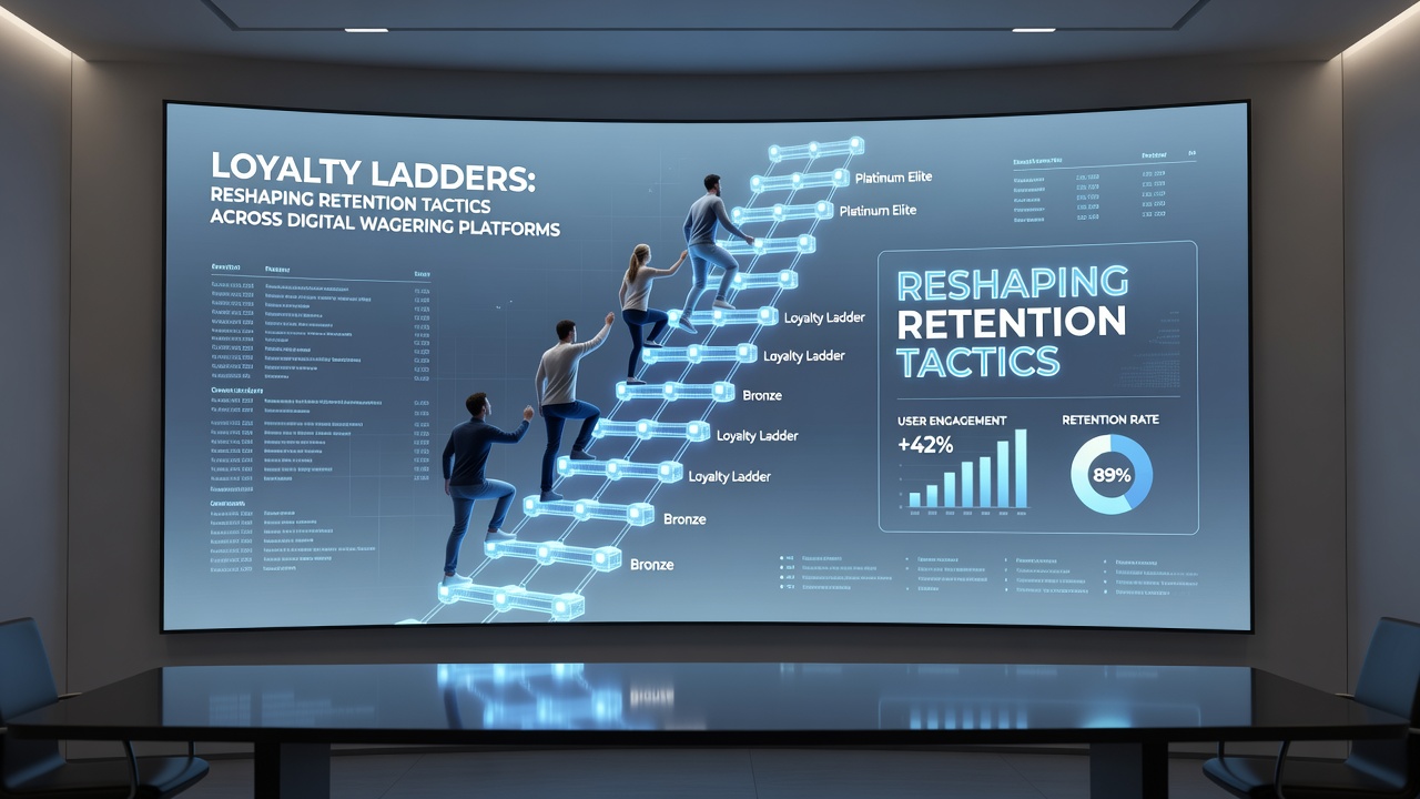 Analytics dashboard displaying player progression through loyalty tiers with retention metrics and engagement graphs