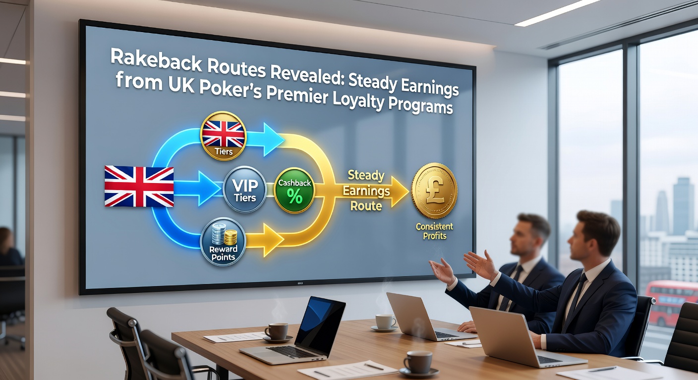 Close-up of a poker loyalty app screen displaying tier progress bars, rakeback percentages, and redemption options during a live cash game