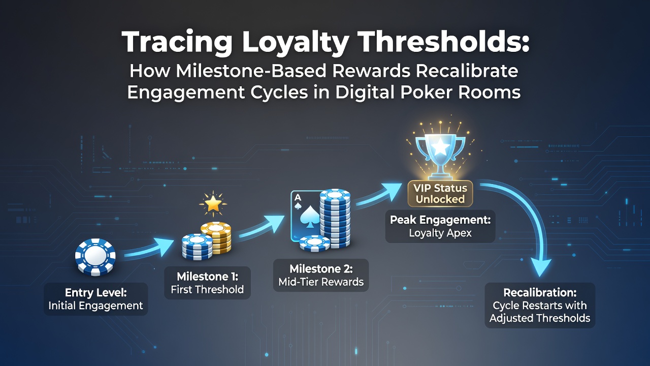 Digital poker interface showing loyalty milestone progress bars and reward notifications