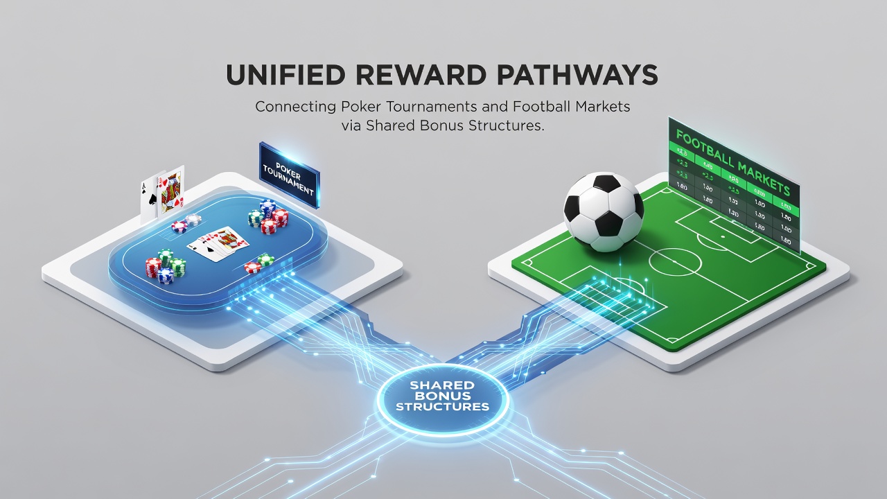 Diagram of reward flow between poker events and football betting offers